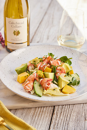 Cakerbead Cellars Recipe Lobster Salad paired with Chardonnay