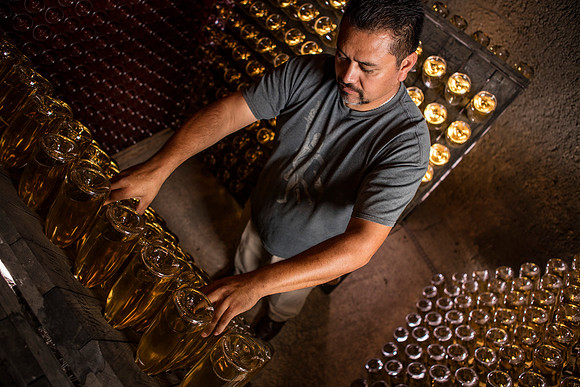 people-schrams-riddling-man-with-wine-bottles